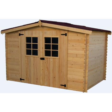 Habrita Foresta - Abri de jardin madriers massifs 7,86 m2 - AL3030.02N