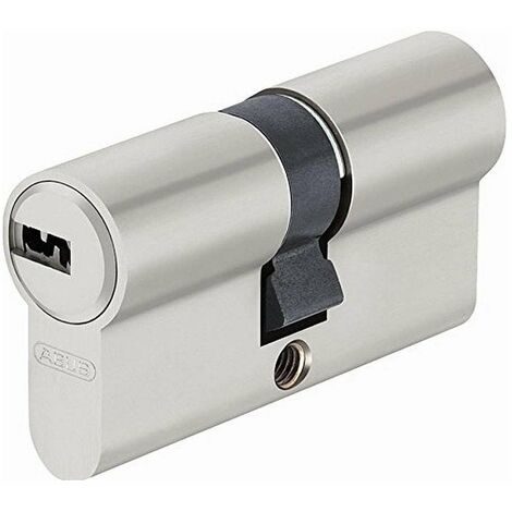 Abus – Cylindre de serrure double entrée 30x35 mm – Laiton nickelé mat – 8 éléments de blocage – 5 clés réversibles – Protection anti-crochetage (1/7)