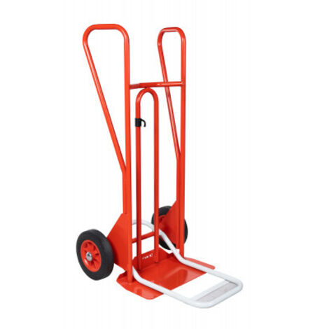 Diable Fimm charge 250kg roues D250mm en caoutchouc bavette fixe et repliable poignées fermées (1/3)