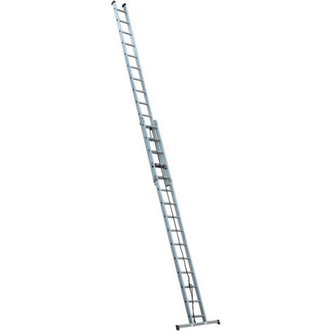 Escalux – Échelle télescopique aluminium 2x15 échelons – Charge maximale 150 kg – Hauteur de travail 8 m – Montants 80x24 mm pour confort