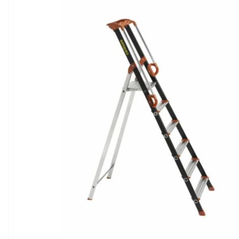 Centaure – Escabeau Pro'Up 6 marches en aluminium – Hauteur de travail 3,20 m – Charge max 150 kg – Norme EN 131 – Poids léger 6,7 kg