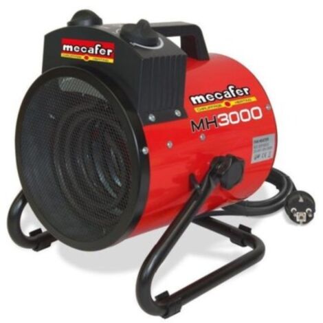 Mecafer – Chauffage de chantier électrique soufflant 3000W – Débit 216 m³/h – Surface 30 m² – Thermostat IP24 – Silencieux 55 dB (1/7)