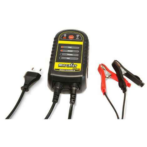 Mecafer – Chargeur batterie automatique 70 W 4/2 A – 8 étapes de charge – Protection contre courts-circuits – Longueur câbles 1,8 m - MHF4E (1/3)
