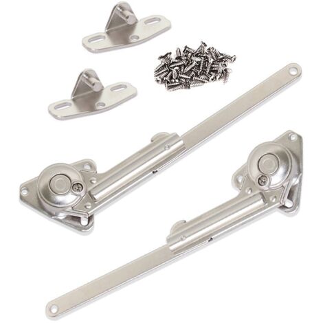 Emuca 1275607 Jeu de compas de porte relevable NSDX, force 20 70kgxcm, Acier et Zamak, Nickelé (1/4)