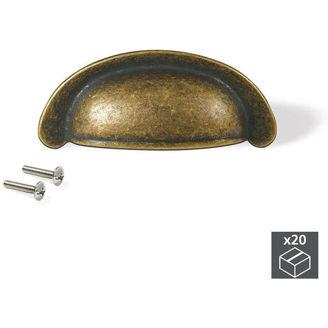 Emuca - 20 Poignées pour meuble Marrakech, entraxe 64 mm, Zamak, Bronze (1/5)