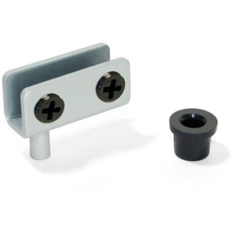 Emuca – Jeu de charnières intérieures pour porte en verre 4-6mm – Acier gris métallisé – Installation par encastrement – Lot de 2 charnières (1/4)