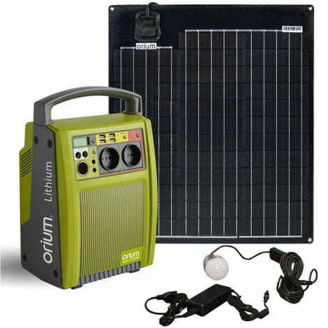 Orium - Pack Station d'énergie portative IZZYWATT 288 et panneau solaire  semi-rigide 50W