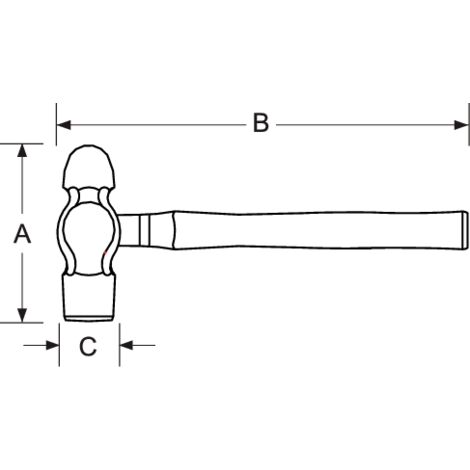 Manche De Rechange En Frêne Pour Marteau De Serrurier 1500g - Longueur 380mm - Marque ALARM