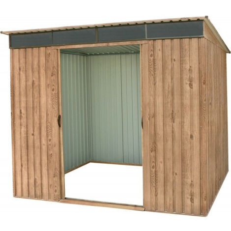 DURAMAX - Abri de jardin en métal imitation bois 4,84 m2 8x6 - Skylight