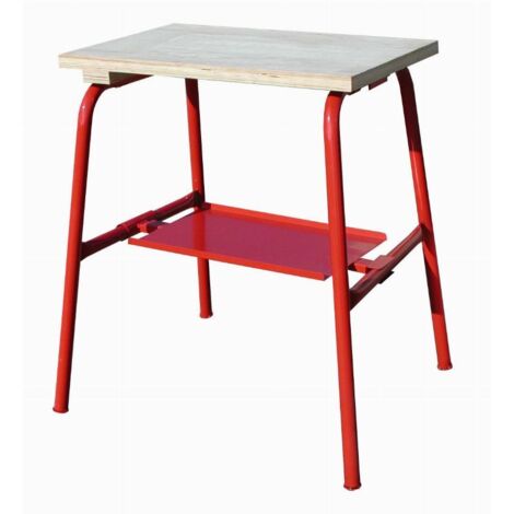 Outifrance – Etabli sanitaire pliant modulable – Plateau bois multiplis 27 mm – Piètement tubulaire acier ø 35 mm – Dimensions L 700 x l 450 x H 820 mm