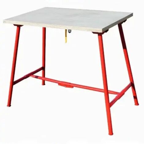 Outifrance – Établi modulable pliant en bois multiplis 27 mm – Piètement acier ø 35 mm – Dimensions L 900 x l 600 x H 850 mm – Stabilité accrue (1/3)
