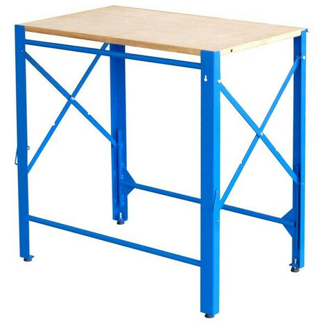 Outifrance – Établi de chantier pliant 800 x 500 mm – Bois multiplis 20 mm – Acier 1 mm – Charge 300 kg – Patins antidérapants réglables (1/4)