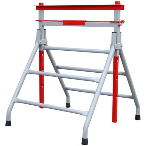 Outifrance – Tréteau métallique 200Kg – Hauteur réglable 80-130 cm – Système de blocage instantané – Pour chantiers lourds