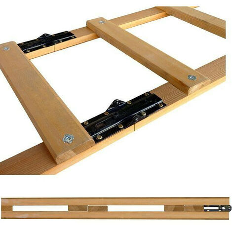 Outifrance – Échelle de couvreur pliante 5 m – En bois de pin – 20 échelons – Entraxe 25 cm – Pliage sécurisé avec charnières en acier