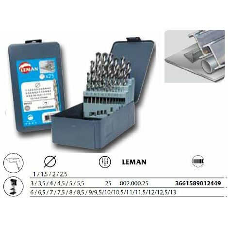 Leman - Coffret 25 Forets Metal Hss Diam1 à 13mm