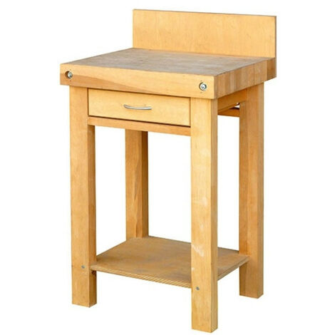 Outifrance – Billot de découpe en bois de bout 600x600 H900 – Surface robuste pour absorption des chocs – Tiroir de rangement intégré