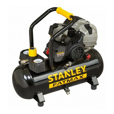 Stanley – Compresseur lubrifié 12L 2HP 1,5kW 10 bars – Débit d'air 222 L/min – Moteur à huile pour fonctionnement silencieux – Pour outils pneumatiques