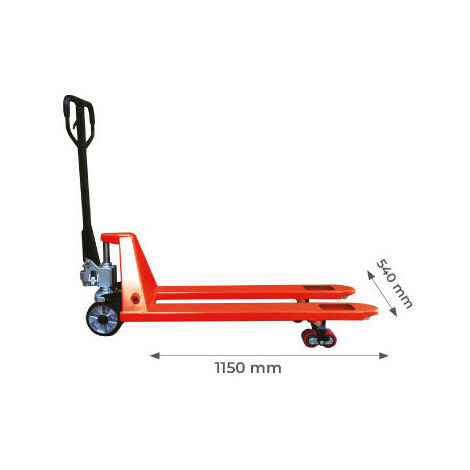 Transpalette manuel AC25NBN premium 2.5T roues directrices et boggies polyamide Stockman