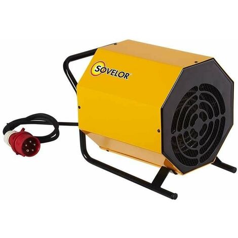 Sovelor – Chauffage électrique portable 5kW pour espaces confinés – Débit d'air 360 m³/h – Thermostat intégré – C5