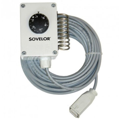 Sovelor – Thermostat étanche THE – Alimentation électrique 230V – Longueur câble 10m – Pour chauffages mobiles au gaz BLP/E