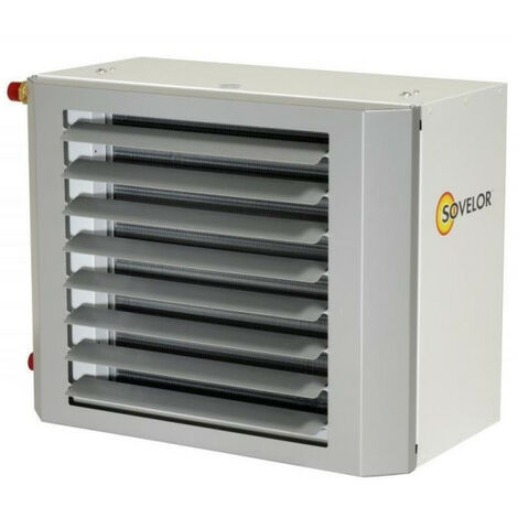 Sovelor – Aérotherme à eau suspendu 19 kW – Débit d’air élevé – Faible niveau sonore – Installation murale pour locaux sensibles (1/3)