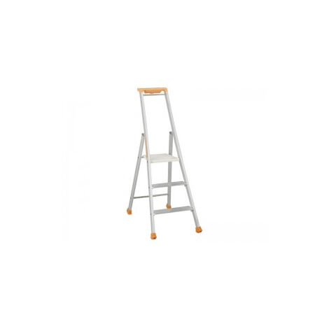 Tubesca Comabi – Marchepied aluminium anodisé 3 marches – Charge max 260 kg – Hauteur accès 2.66 m – Espacement marches 220 mm – Norme EN 131