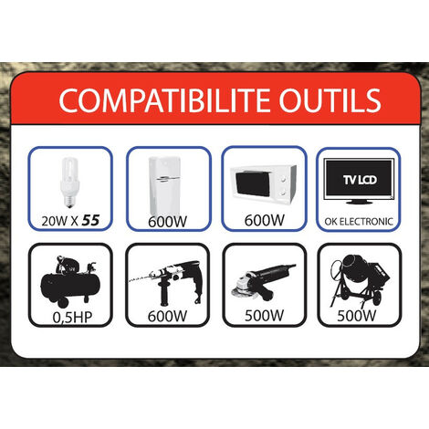 Mercure – Groupe électrogène Inverter 1300W (compact, portatif et silencieux) – MF 1300 i