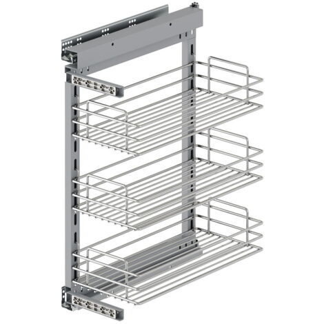 Chariot coulissant Emuca Suprastar 300mm capacité de charge 30kg avec soft close acier chromé (1/7)