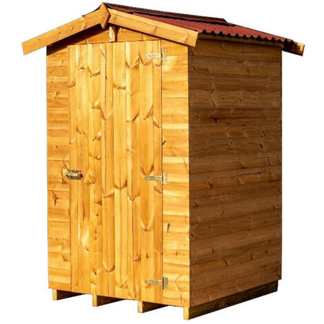 HABRITA Abri Therma Double Pente 1,43 m² - Bois Thermochauffé - Plaques Ondulées Bitumées - Avec Plancher (1/5)