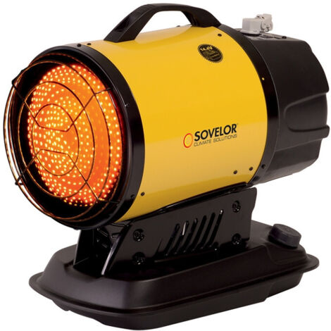 Sovelor – Chauffage fuel rayonnant infrarouge 17kW – Autonome avec batterie 14V – Pour espaces jusqu'à 15m² – Système de sécurité intégré (1/3)