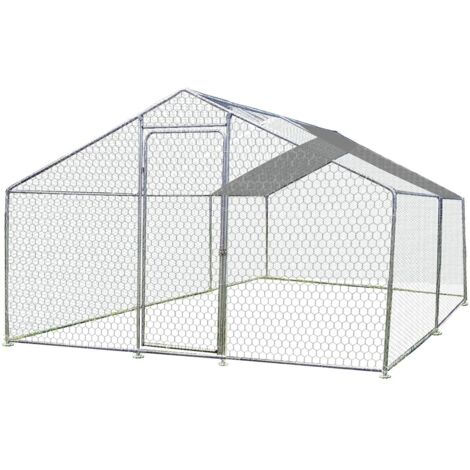 Enclos parc grillagé en acier galvanisé 6m2 pour 4-7 poules Habrita Foresta (1/3)