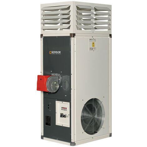 Sovelor – Chauffage de chantier au fioul 27,55 kW SP30 – Débit d'air 2700 m3/h – Brûleur monté et préréglé – Pour bâtiments industriels - 2700m3