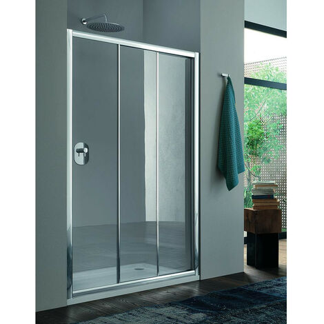 Porte de douche Samo America quattro coulissante à trois panneaux 95-103cm chromé brillant transparent (1/4)