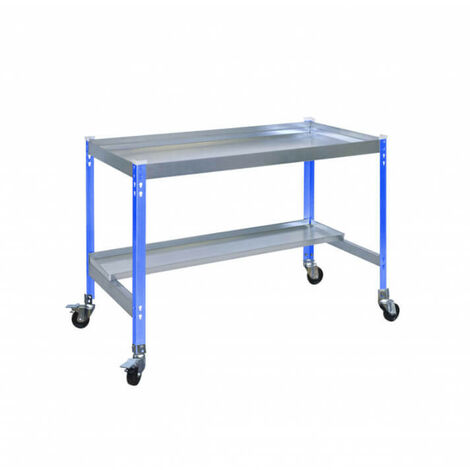 Table de préparation mobile Simon Rack Simongarden Desk Mob 900mm bleu galva