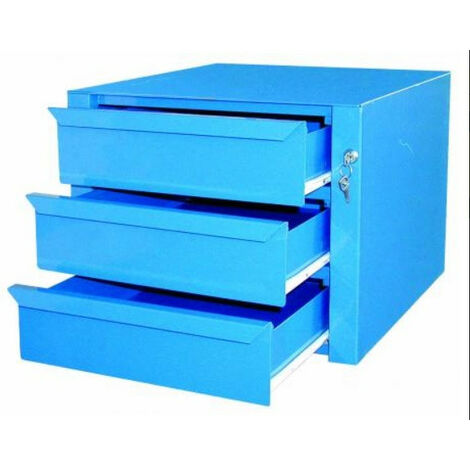 Outifrance – Bloc de rangement 3 tiroirs 540x485x390mm – Fermeture à clés – Glissières à galets – Pour outils et accessoires - 540X485-H390 (1/6)