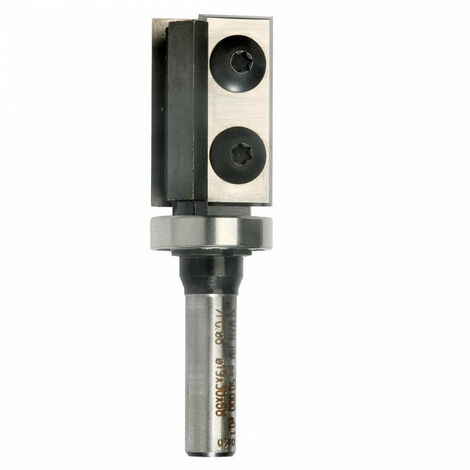 Fraise à copier droite 2 plaquettes réversibles – Carbure pour bois massif et stratifié – Q8 x D19 x L50 mm – Guide à billes – Mecabois - Q8xd19xl50 (1/3)