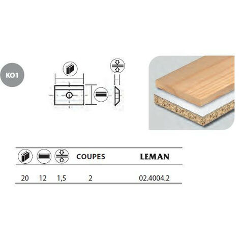 Leman – Lot de 10 plaquettes réversibles au carbure 20x12x1,5mm – 2 coupes – Angle de coupe 35° – Pour travaux de précision