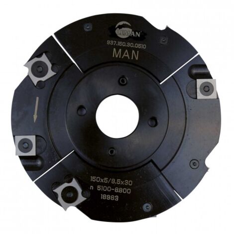 Porte-outils à rainer Classic ø 150 Alésage 30 Haut. 5-9,5 Haut. Utile 25 Nbr coupes 4+V4