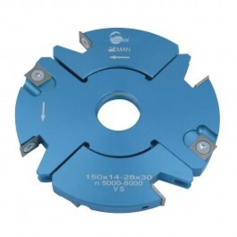 Leman – Porte-outils ajustable feuillure et tenon 150 mm – Alésage 30 mm – Épaisseur 14-28 mm – Type z4+4 pour bois dur