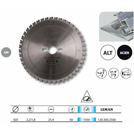 Leman – Lame de scie circulaire 305 mm – Alésage 25,4 mm – 60 dents pour découpe de métaux – Coupe nette sans échauffement - 4x60z (1/5)