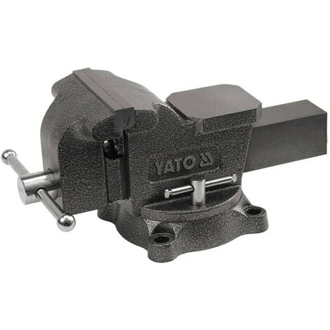 Yato – Étau rotatif YT6503 150mm – Fonte et acier renforcé – Enclume solide – Base pivotante pour angle de travail ajustable
