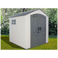 Abri résine Habrita Foresta AP2121BA 4,57m2 imitation bardage avec plancher et toit 2 pentes