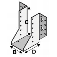 Alsafix – Sabots à ailes extérieures 50 pièces – Acier galvanisé – Dimensions 64 x 128 x 2mm – Remplacement assemblages traditionnels