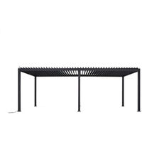 Pergola double bioclimatique 18m2 – Aluminium gris anthracite – Ventelles électriques orientables – Rubans LED télécommandés – PER3060BIELEC – Habrita Foresta