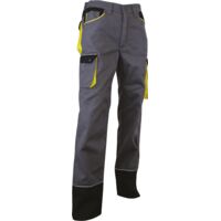 LMA – Pantalon de travail haute visibilité taille 40 – Tricolore gris/noir/jaune – Sans métal avec passepoils rétroréfléchissants