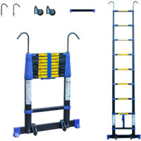 Hoström – Escabeau télescopique 10 marches – Hauteur de travail max 4,4m – Aluminium 6063/T5 – Charge max 150kg – Garantie 5 ans