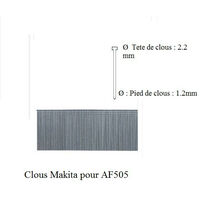 Makita - 1 Boite de 5000 Clous Galva L:30 mm pour AF505 - F-31896