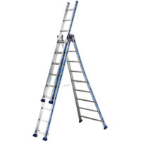 Tubesca Comabi – Échelle double transformable 3 plans 5,17m – Aluminium haute résistance – 150kg max – 5 positions d'utilisation – 2443608