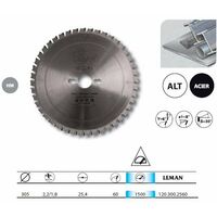 Leman – Lame de scie circulaire 305 mm – Alésage 25,4 mm – 60 dents pour découpe de métaux – Coupe nette sans échauffement - 4x60z