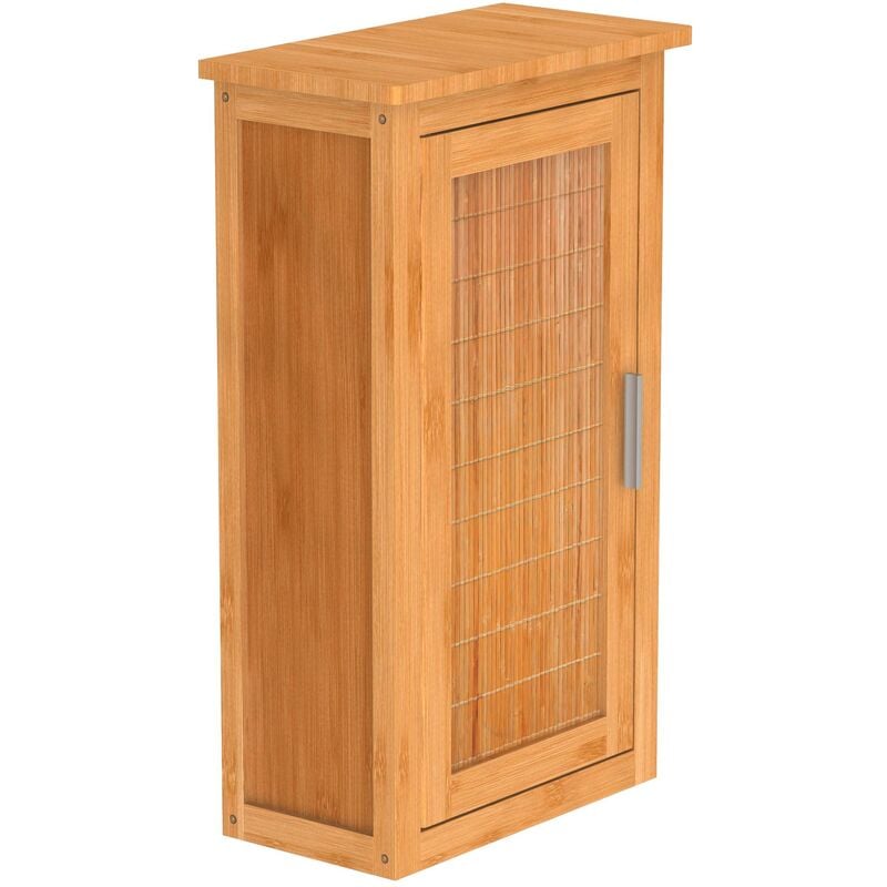die Bambus, Badezimmerschrank Hängeschrank schmal Wandschrank Bambus, nachhaltige Badmöbel Bad Wand, für